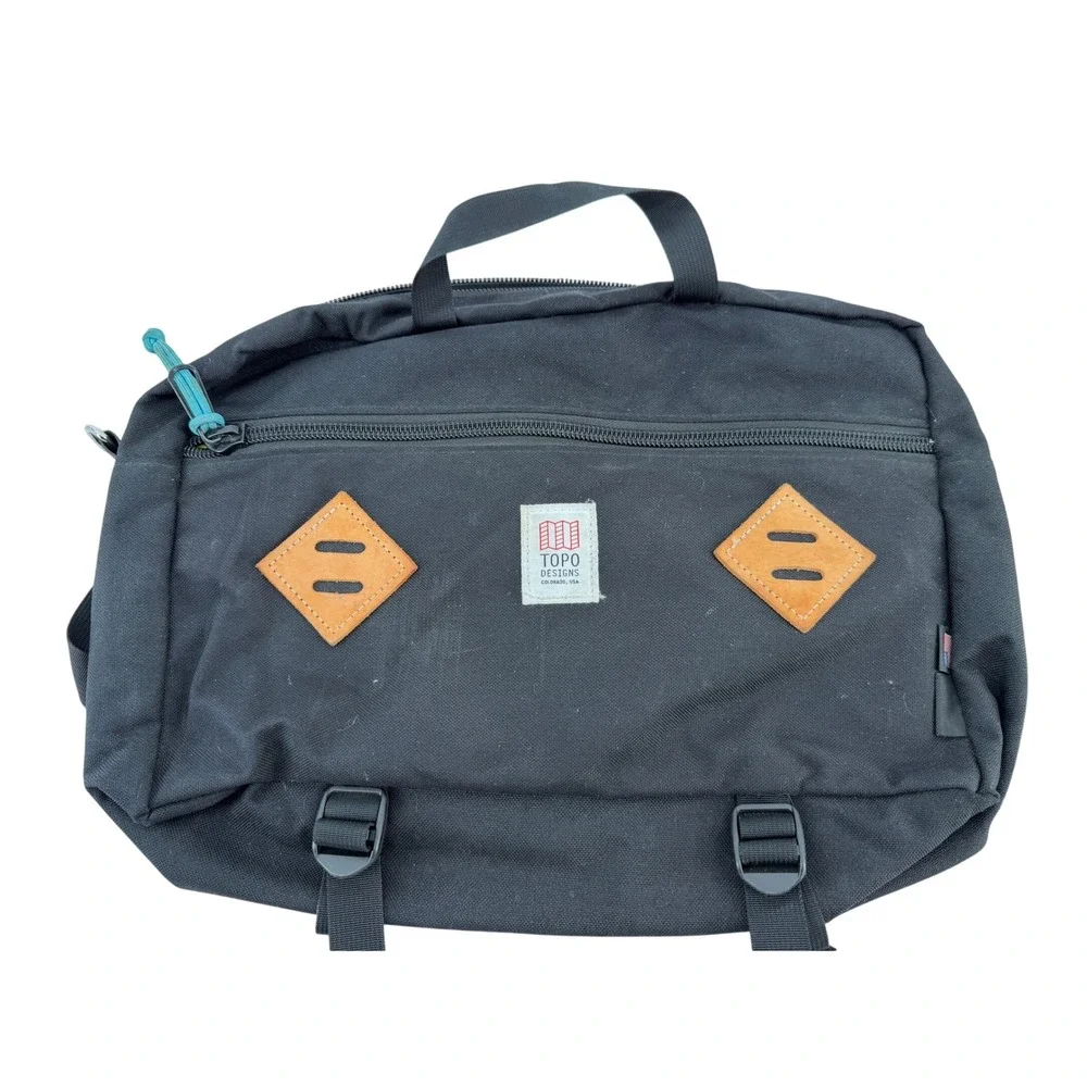 Topo Designs Mountain Briefcase Black 3-Way Carry Laptop Backpack Made in USA